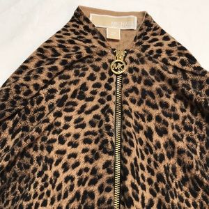 Michael Kors animal print zip up cardigan